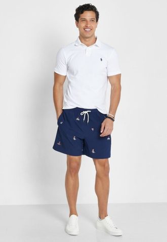 Pantaloni scurți multicolori cu imprimeu Ralph Lauren pentru bărbați Pantaloni scurți multicolori cu imprimeu Ralph Lauren pentru bărbați