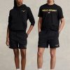 Pantaloni scurți negri Ralph Lauren Polo Sport Fleece pentru bărbați Pantaloni scurți negri Ralph Lauren Polo Sport Fleece pentru bărbați