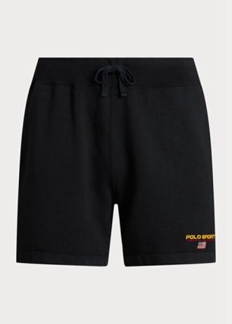 Pantaloni scurți negri Ralph Lauren Polo Sport Fleece pentru bărbați