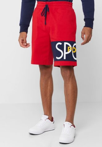 Pantaloni scurți roșii cu logo Ralph Lauren pentru bărbați
