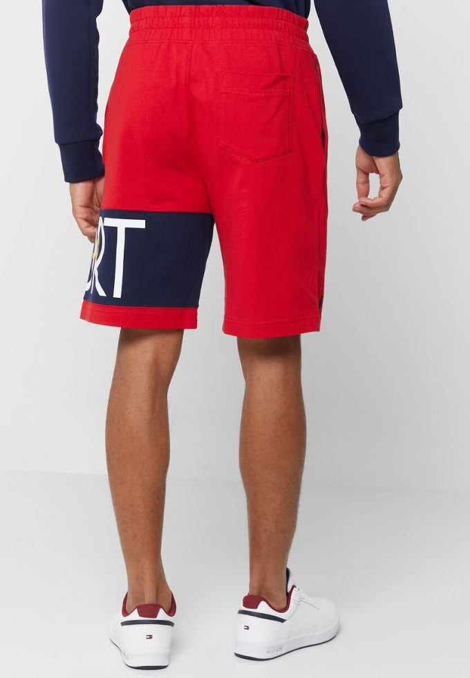 Pantaloni scurți roșii cu logo Ralph Lauren pentru bărbați Pantaloni scurți roșii cu logo Ralph Lauren pentru bărbați