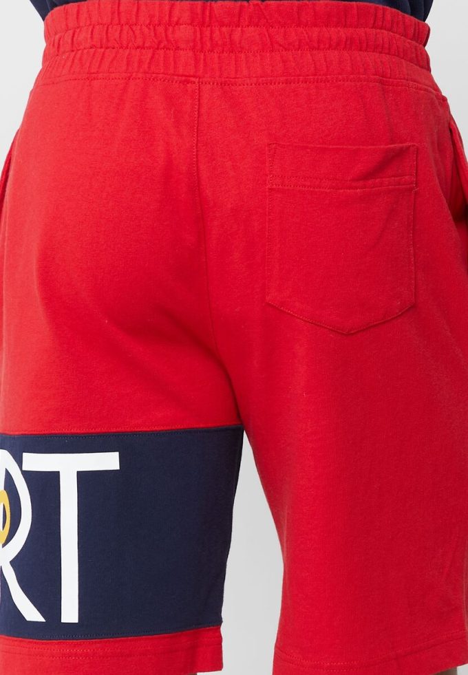 Pantaloni scurți roșii cu logo Ralph Lauren pentru bărbați Pantaloni scurți roșii cu logo Ralph Lauren pentru bărbați