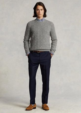 Pantaloni slim din twill de lână Ralph Lauren pentru bărbați Pantaloni slim din twill de lână Ralph Lauren pentru bărbați