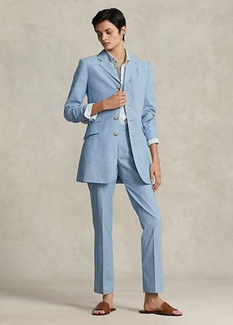 Pantaloni tăiați cu Kick-Flare Ralph Lauren pentru femei, albaștri Pantaloni tăiați cu Kick-Flare Ralph Lauren pentru femei, albaștri