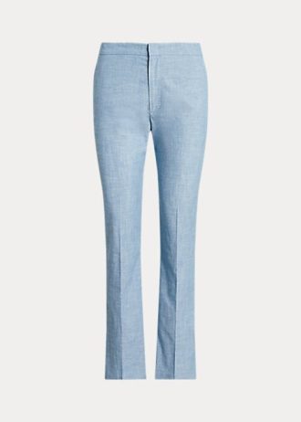 Pantaloni tăiați cu Kick-Flare Ralph Lauren pentru femei, albaștri Pantaloni tăiați cu Kick-Flare Ralph Lauren pentru femei, albaștri