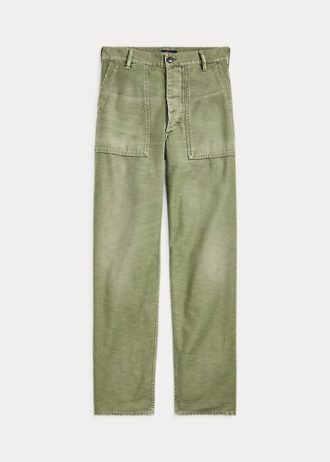 Pantaloni utilitari din bumbac satinat Ralph Lauren pentru femei Olive Pantaloni utilitari din bumbac satinat Ralph Lauren pentru femei Olive
