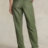 Pantaloni utilitari din bumbac satinat Ralph Lauren pentru femei Olive Pantaloni utilitari din bumbac satinat Ralph Lauren pentru femei Olive