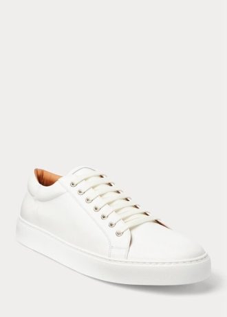Pantofi albi din piele de vițel Ralph Lauren Severn pentru bărbați