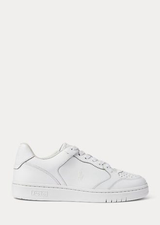 Pantofi albi din piele Ralph Lauren Court de damă