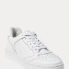 Pantofi albi din piele Ralph Lauren Court de damă Pantofi albi din piele Ralph Lauren Court de damă