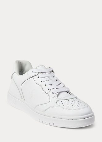Pantofi albi din piele Ralph Lauren Court de damă