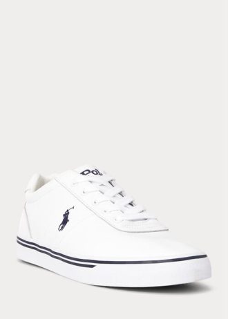 Pantofi albi din piele Ralph Lauren Hanford pentru bărbați