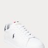 Pantofi albi din piele Ralph Lauren Heritage Court II pentru bărbați Pantofi albi din piele Ralph Lauren Heritage Court II pentru bărbați