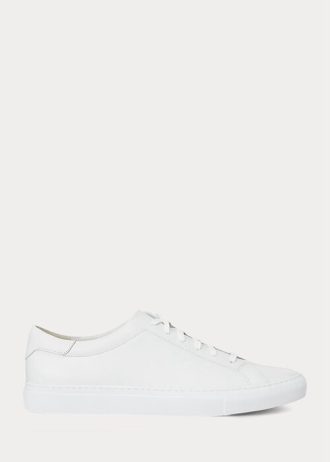 Pantofi albi din piele Ralph Lauren Jermain pentru bărbați