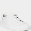 Pantofi albi din piele Ralph Lauren Jermain pentru bărbați Pantofi albi din piele Ralph Lauren Jermain pentru bărbați