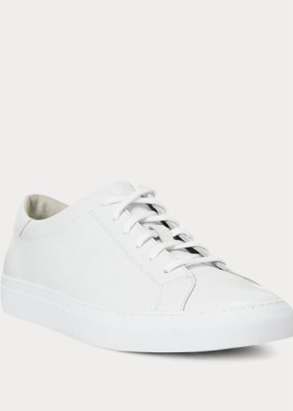 Pantofi albi din piele Ralph Lauren Jermain pentru bărbați