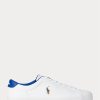 Pantofi albi din piele Ralph Lauren Longwood pentru bărbați Pantofi albi din piele Ralph Lauren Longwood pentru bărbați
