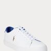 Pantofi albi din piele Ralph Lauren Longwood pentru bărbați Pantofi albi din piele Ralph Lauren Longwood pentru bărbați