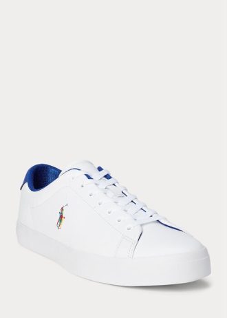 Pantofi albi din piele Ralph Lauren Longwood pentru bărbați