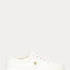 Pantofi albi din pânză Ralph Lauren Janson II de damă Pantofi albi din pânză Ralph Lauren Janson II de damă