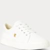 Pantofi albi din pânză Ralph Lauren Janson II de damă Pantofi albi din pânză Ralph Lauren Janson II de damă