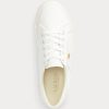 Pantofi albi din pânză Ralph Lauren Janson II de damă Pantofi albi din pânză Ralph Lauren Janson II de damă