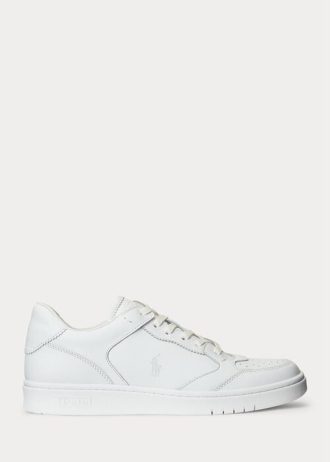 Pantofi albi Ralph Lauren Court pentru bărbați