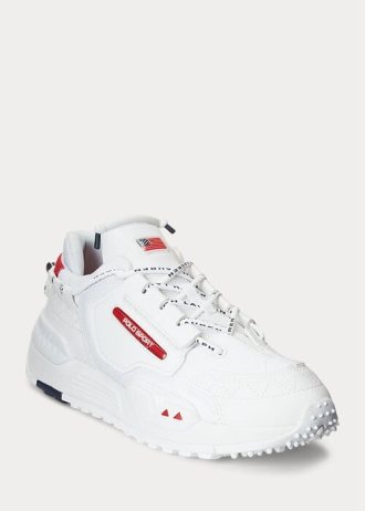 Pantofi albi Ralph Lauren PS200 pentru bărbați