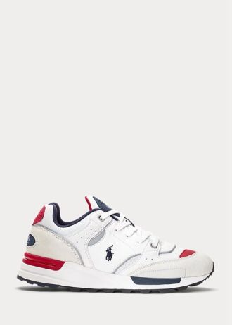Pantofi albi Ralph Lauren Trackster 200 pentru bărbați