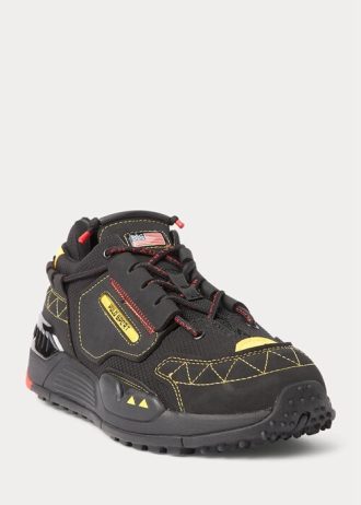 Pantofi bărbați negri/galbeni Ralph Lauren PS200