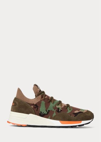 Pantofi Camo pentru bărbați Ralph Lauren Trackster 200II Camo din tricot Pantofi Camo pentru bărbați Ralph Lauren Trackster 200II Camo din tricot