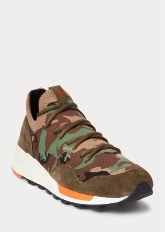 Pantofi Camo pentru bărbați Ralph Lauren Trackster 200II Camo din tricot Pantofi Camo pentru bărbați Ralph Lauren Trackster 200II Camo din tricot