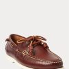Pantofi casual Ralph Lauren Merton din piele maro intens pentru bărbați Pantofi casual Ralph Lauren Merton din piele maro intens pentru bărbați