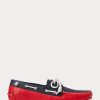 Pantofi casual Ralph Lauren Merton din piele în două tonuri pentru bărbați bleumarin/roșu Pantofi casual Ralph Lauren Merton din piele în două tonuri pentru bărbați bleumarin/roșu