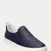Pantofi cu slip-on din piele cu logo Ralph Lauren Haddley pentru femei bleumarin Pantofi cu slip-on din piele cu logo Ralph Lauren Haddley pentru femei bleumarin