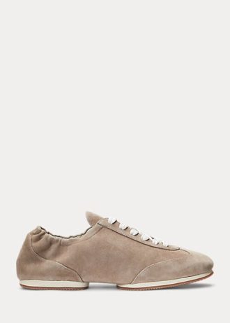 Pantofi de balerină Ralph Lauren The Suede Pony de damă gri