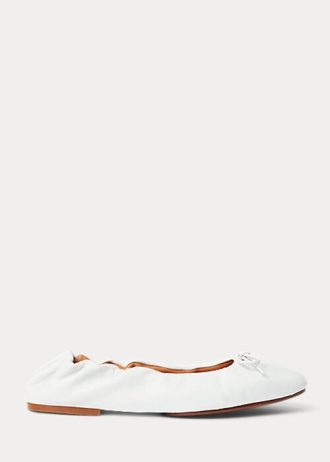 Pantofi de balet albi Ralph Lauren The Pony de damă