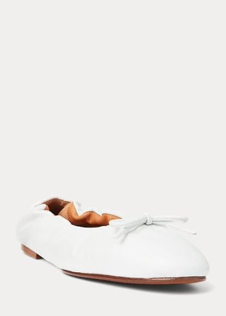 Pantofi de balet albi Ralph Lauren The Pony de damă