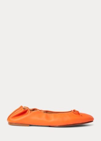 Pantofi de balet de damă portocalii Ralph Lauren The Pony