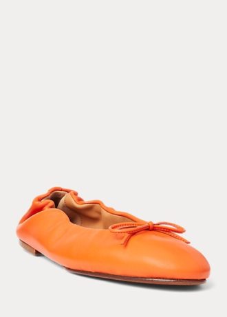 Pantofi de balet de damă portocalii Ralph Lauren The Pony