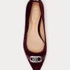 Pantofi de balet din catifea Lilah de damă Burgundy Ralph Lauren Pantofi de balet din catifea Lilah de damă Burgundy Ralph Lauren