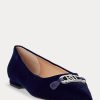 Pantofi de balet din catifea Lilah Ralph Lauren de damă bleumarin Pantofi de balet din catifea Lilah Ralph Lauren de damă bleumarin