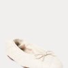 Pantofi de balet din piele de miel matlasată Ralph Lauren de damă crem Pantofi de balet din piele de miel matlasată Ralph Lauren de damă crem