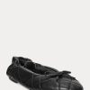 Pantofi de balet din piele de miel matlasată Ralph Lauren de damă negri Pantofi de balet din piele de miel matlasată Ralph Lauren de damă negri