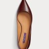 Pantofi de balet maro Ralph Lauren Kendrya din piele de vițel Pantofi de balet maro Ralph Lauren Kendrya din piele de vițel