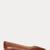 Pantofi de balet maro Ralph Lauren Loraine din piele lustruită Pantofi de balet maro Ralph Lauren Loraine din piele lustruită