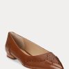 Pantofi de balet maro Ralph Lauren Loraine din piele lustruită Pantofi de balet maro Ralph Lauren Loraine din piele lustruită