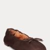 Pantofi de balet maro Ralph Lauren The Suede Pony pentru femei Pantofi de balet maro Ralph Lauren The Suede Pony pentru femei