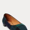 Pantofi de balet în carouri Ralph Lauren Kendrya Black Watch pentru femei verzi Pantofi de balet în carouri Ralph Lauren Kendrya Black Watch pentru femei verzi