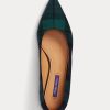 Pantofi de balet în carouri Ralph Lauren Kendrya Black Watch pentru femei verzi Pantofi de balet în carouri Ralph Lauren Kendrya Black Watch pentru femei verzi